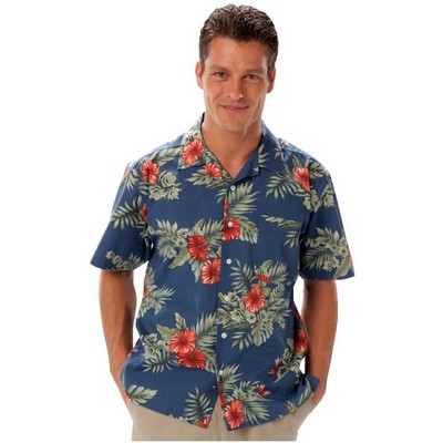 Adult Tropical Print Poplin Camp Shirt - Floral