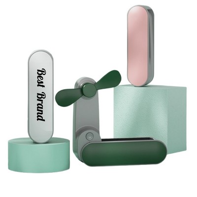 Mini Relaxation Rechargeable Folding Fan with Swivel Handle