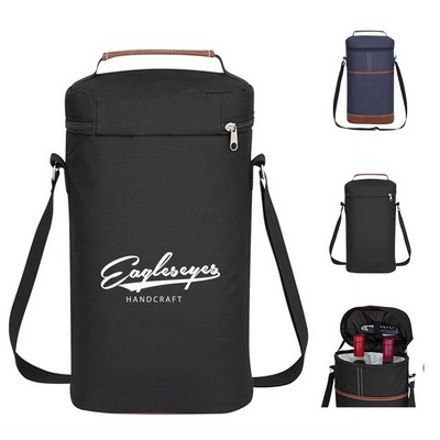 Wine Lover's Insulated 2 Bottle Carrier Tote Bag