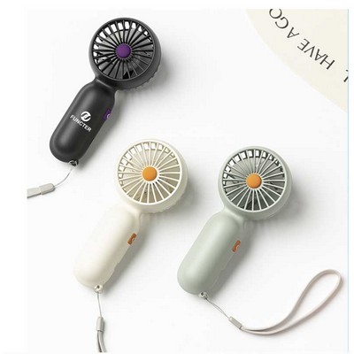 Mini Handheld Rechargeable Portable Fan W/ Lanyard