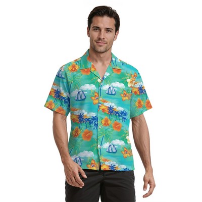 Adult Tropical Print Poplin Camp Shirt - Tropic
